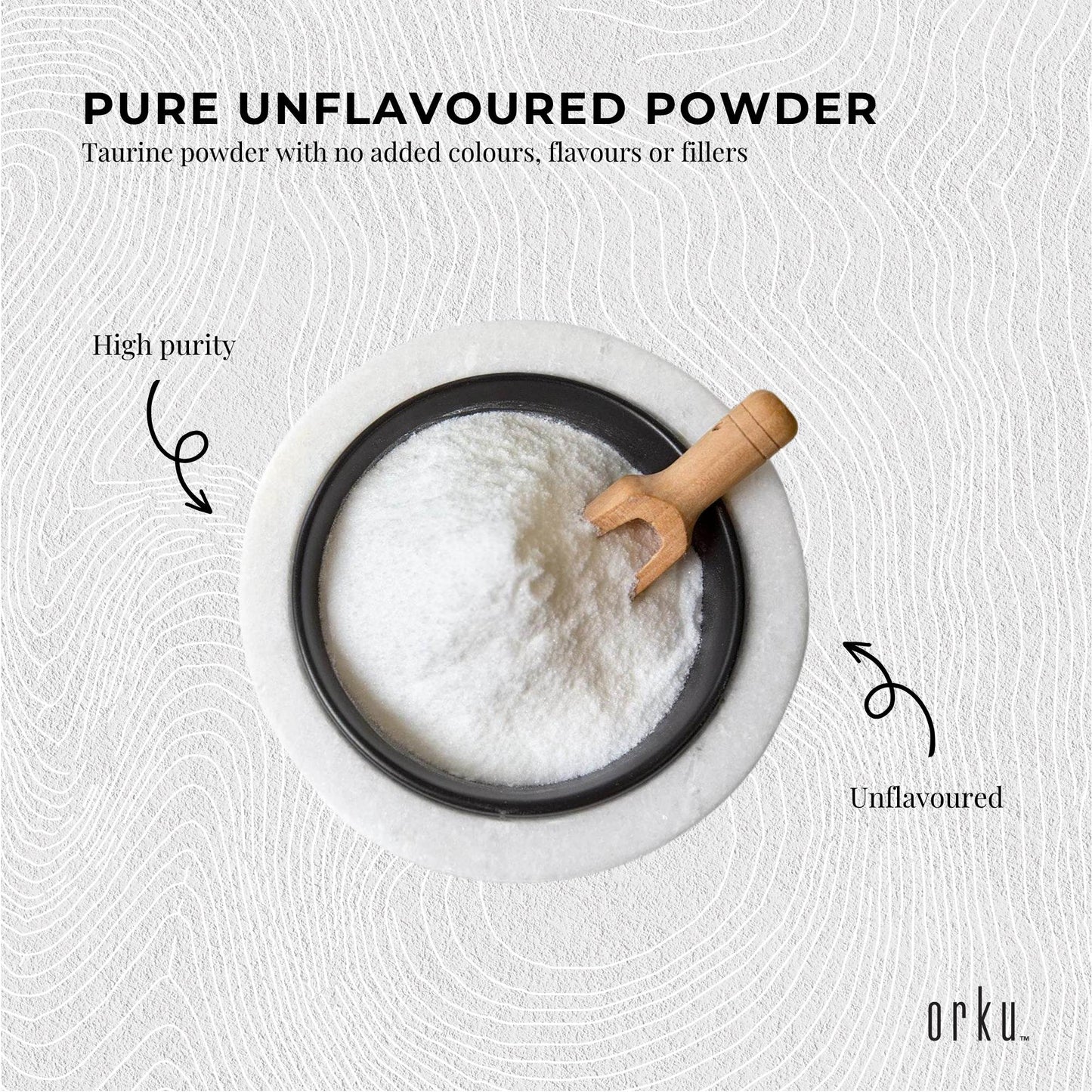 Orku 50g Taurine Powder - High Purity L-Taurine Amino Acid Ingredient