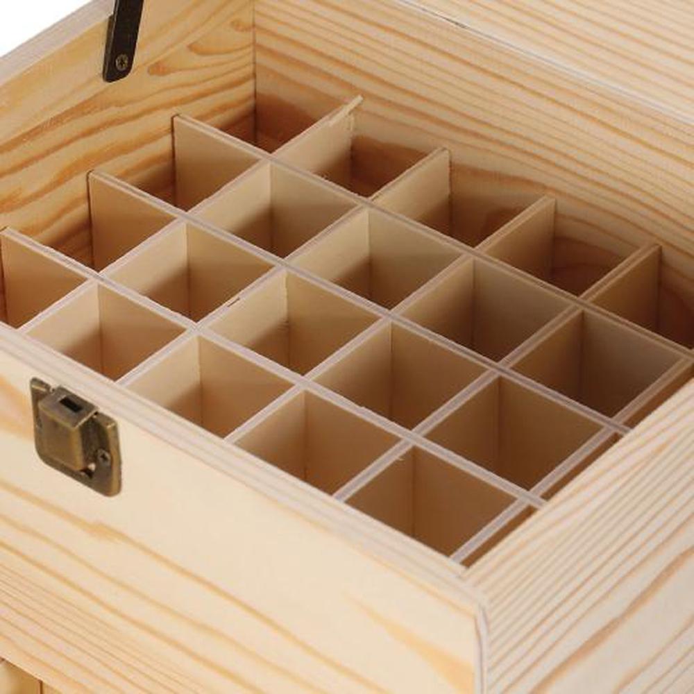 Orku 59 Essential Oil Bottle Storage Box - Wooden 3 Tier Aromatherapy Organiser
