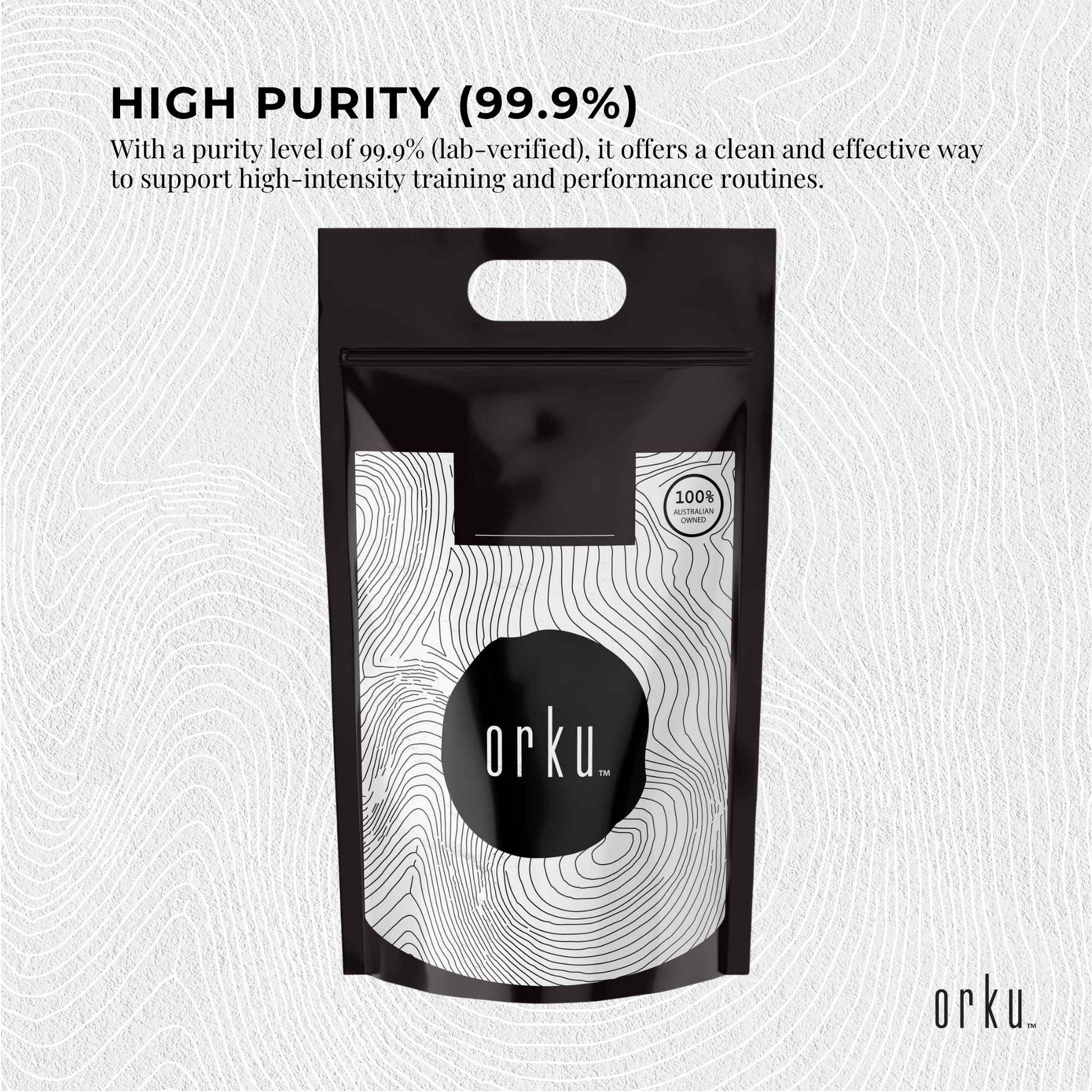 Orku 10Kg Creatine Monohydrate Powder 200 Mesh Micronised 99.9% Pure