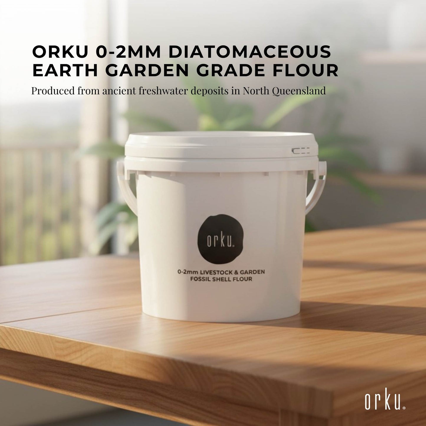 Orku 5Kg Diatomaceous Earth Garden 0-2mm Australian Fossil Shell Flour Tub