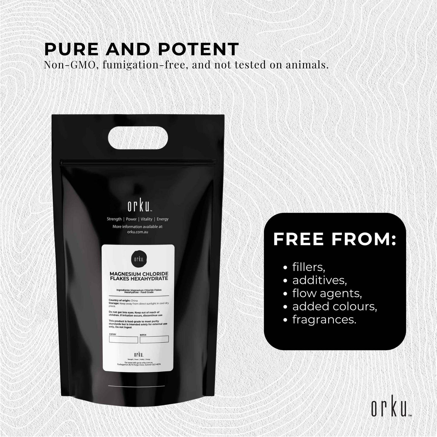 Orku 5Kg Magnesium Chloride Flakes Hexahydrate - FCC USP Spec Bath Salts