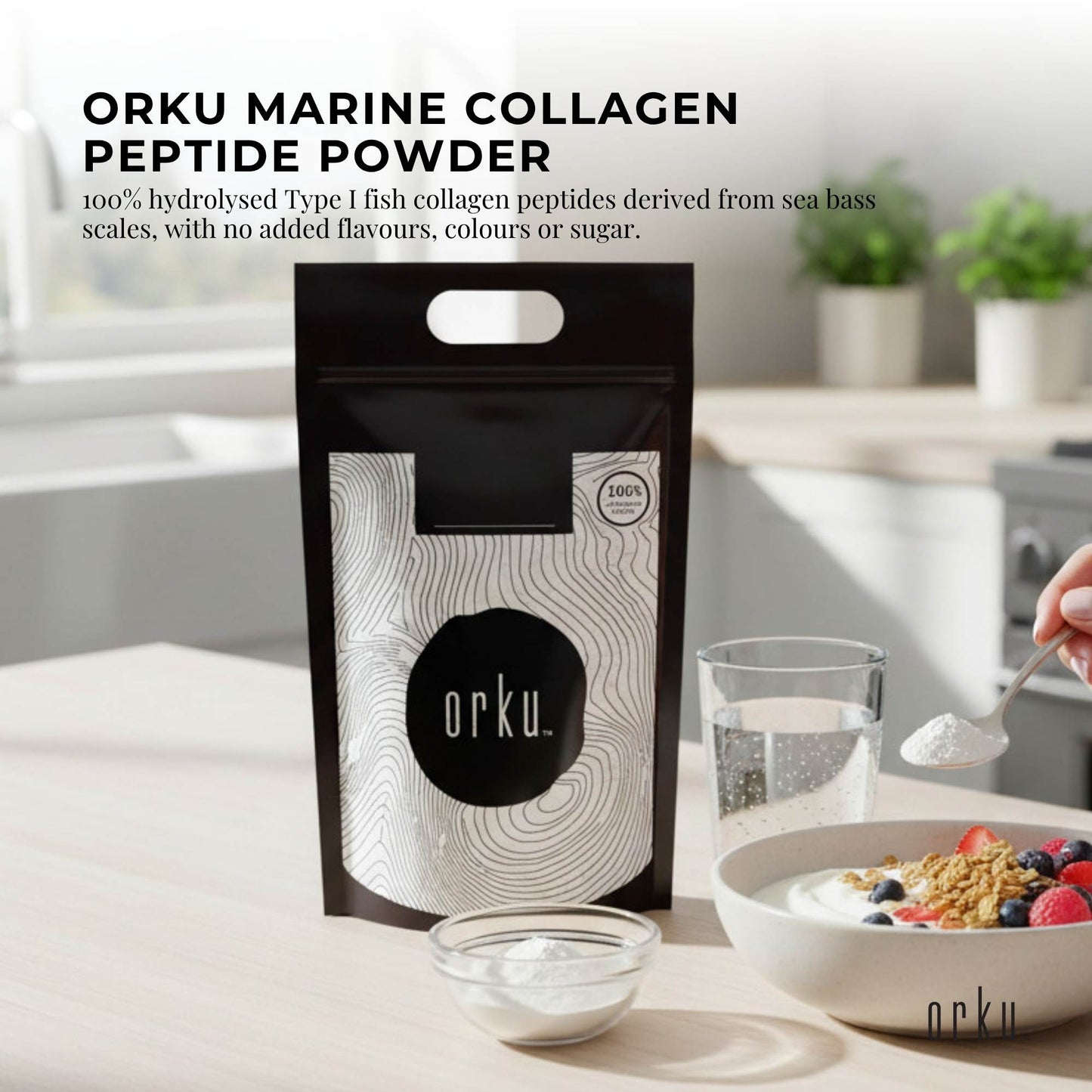 Orku 10Kg Marine Collagen Peptide Powder - Pure Type I Hydrolysed Protein
