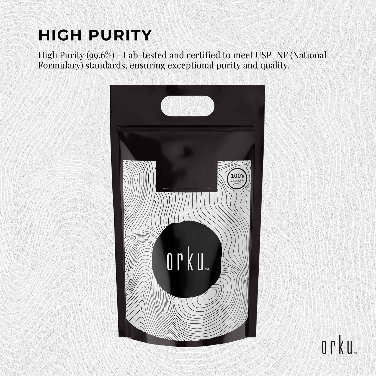 Orku 5Kg Myo Inositol Powder - USP Grade High Purity Unflavoured