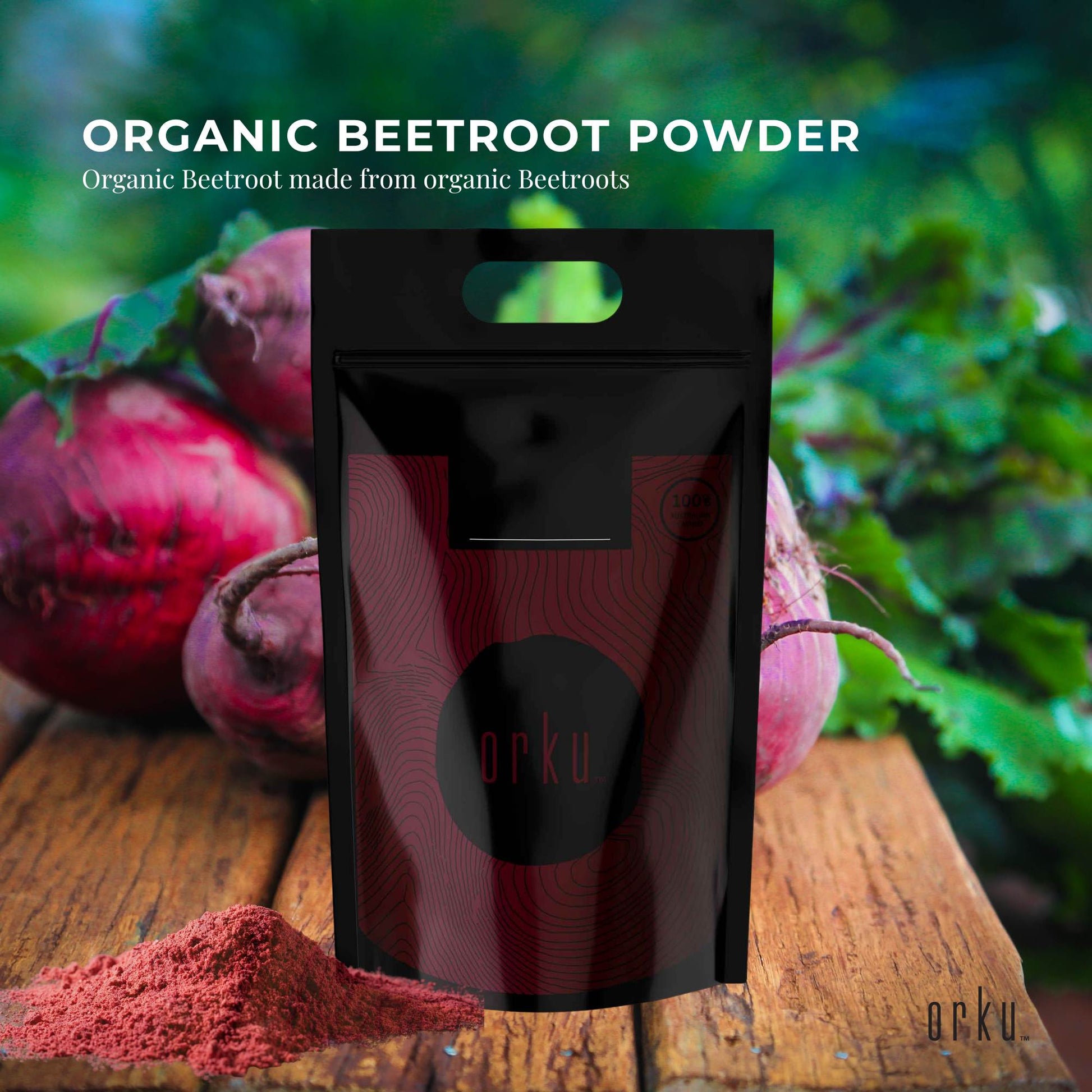 Orku 5Kg Organic Beetroot Powder - 100% Pure Beet Root Powder - Beta vulgaris