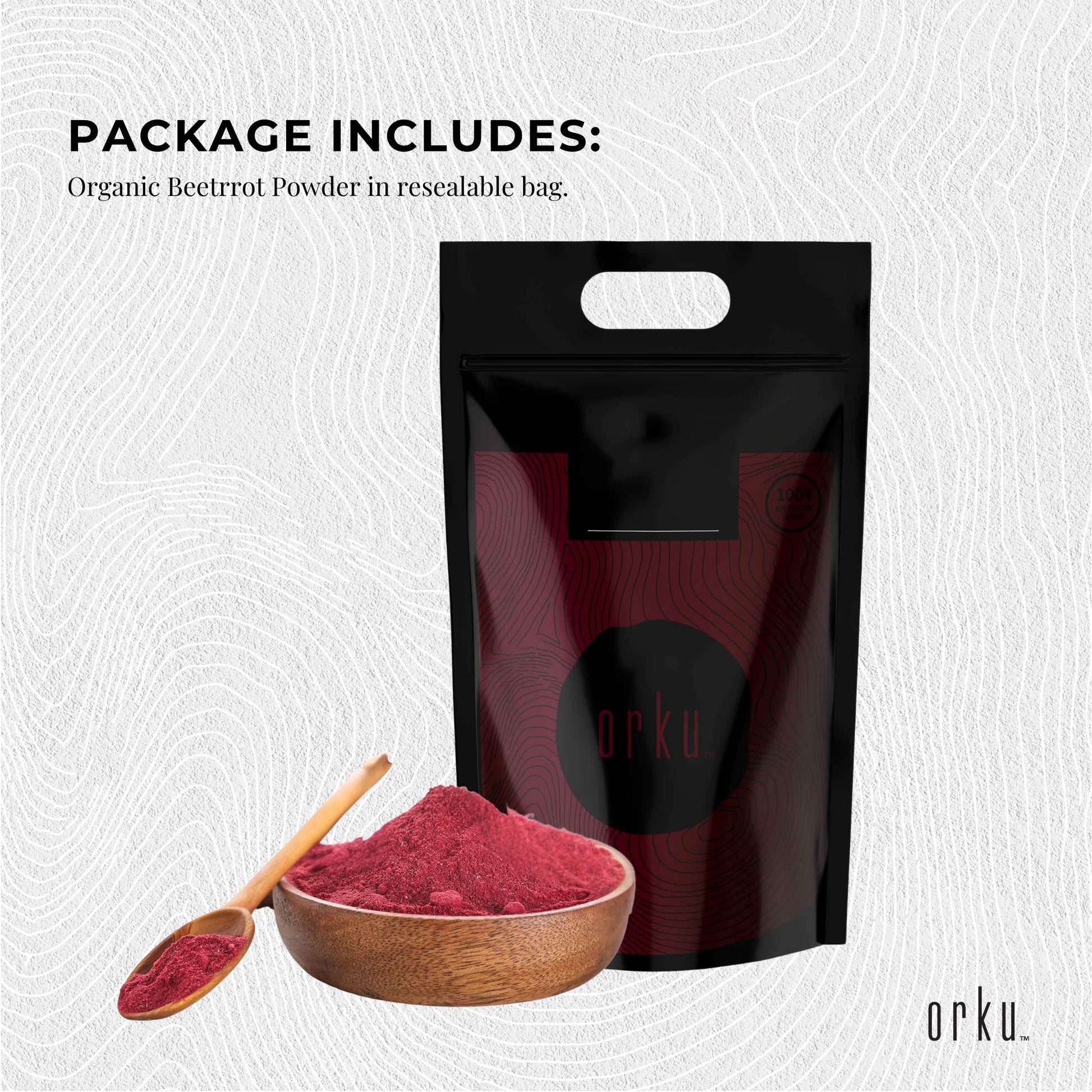 Orku 5Kg Organic Beetroot Powder - 100% Pure Beet Root Powder - Beta vulgaris