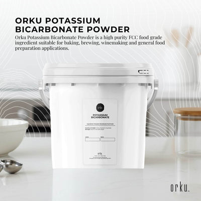 Orku 5Kg Potassium Bicarbonate Powder Tub - Food Grade FCC for Brewing Baking