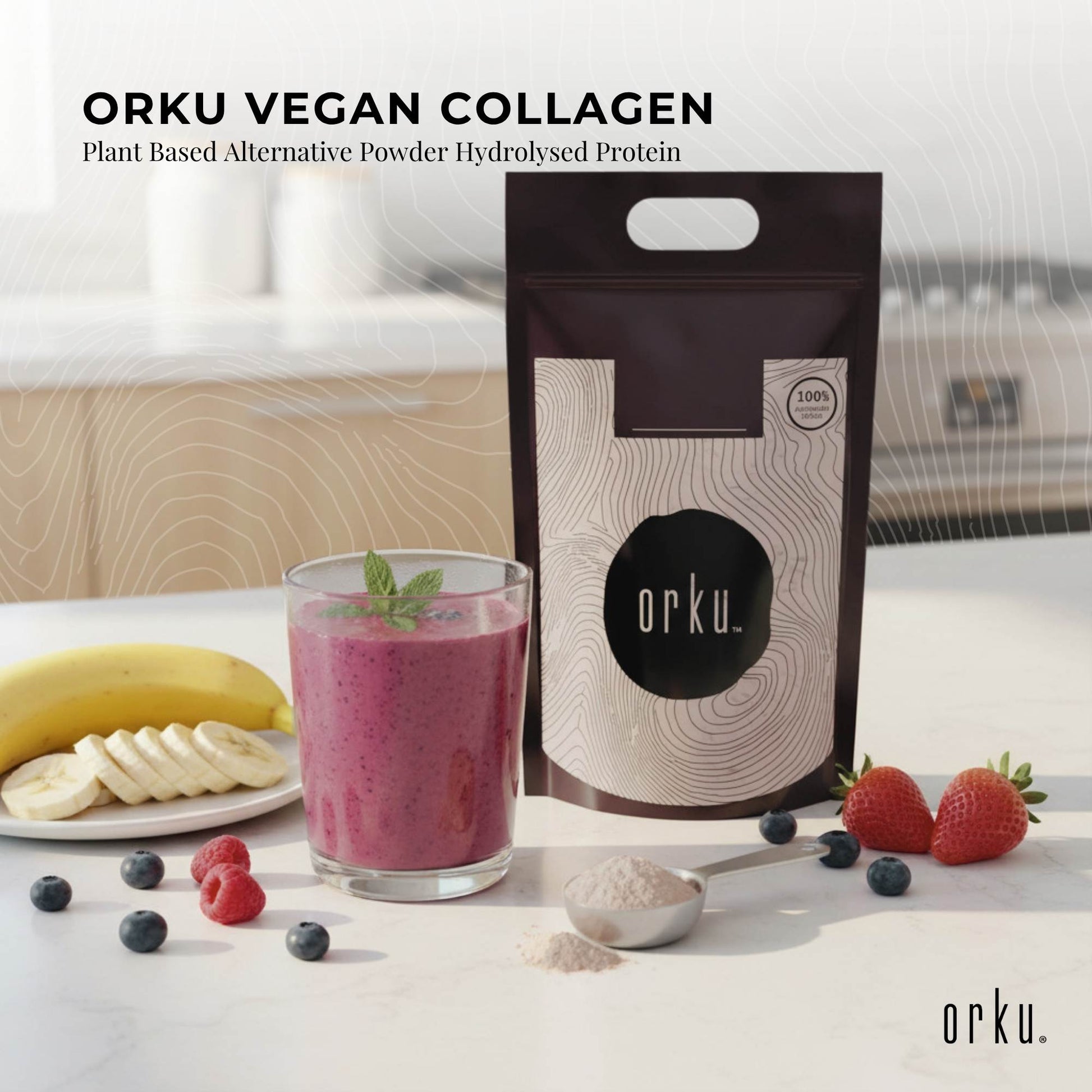 Orku 5Kg Vegan Collagen Plant Based Alternative Powder Hydrolysed Protein