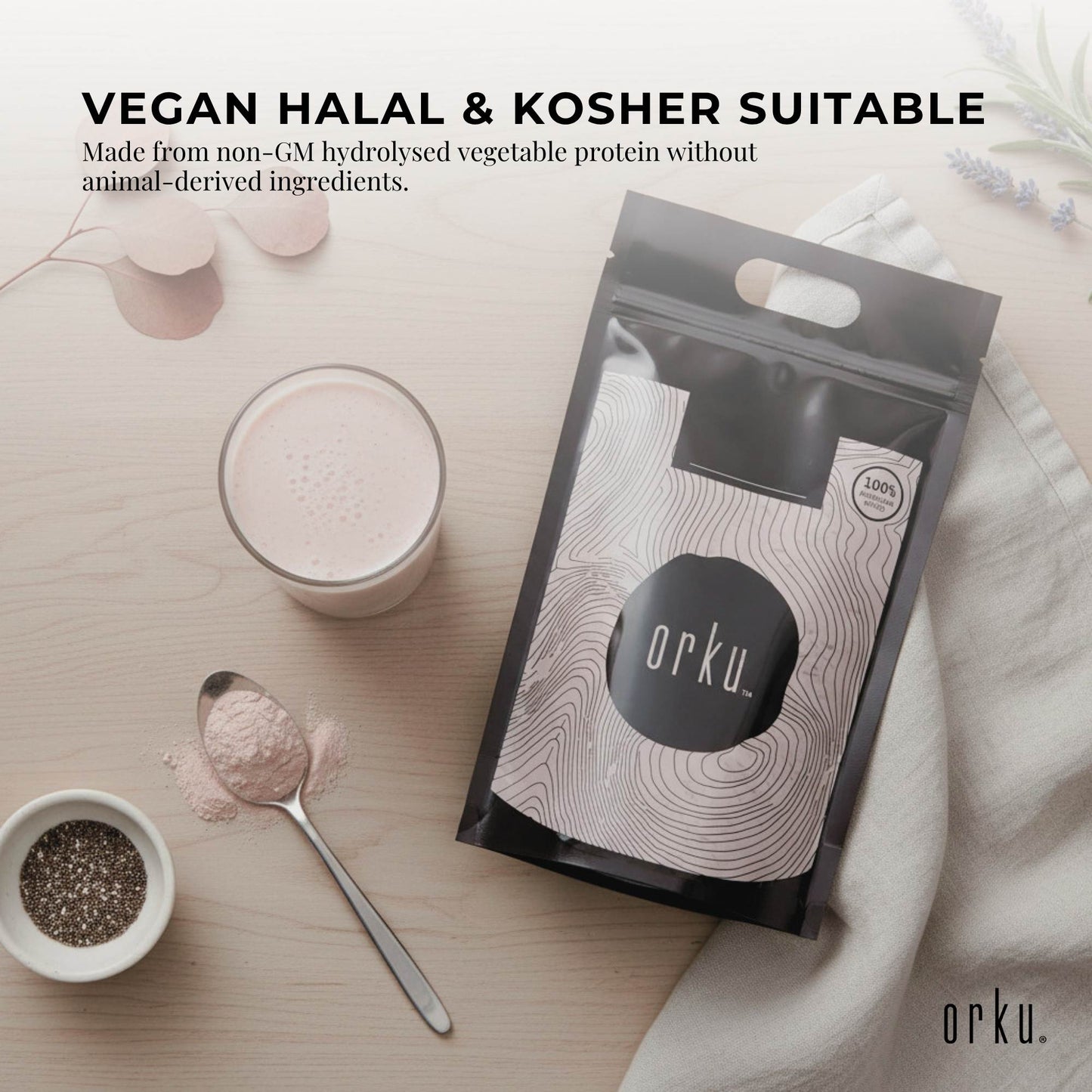 Orku 5Kg Vegan Collagen Plant Based Alternative Powder Hydrolysed Protein