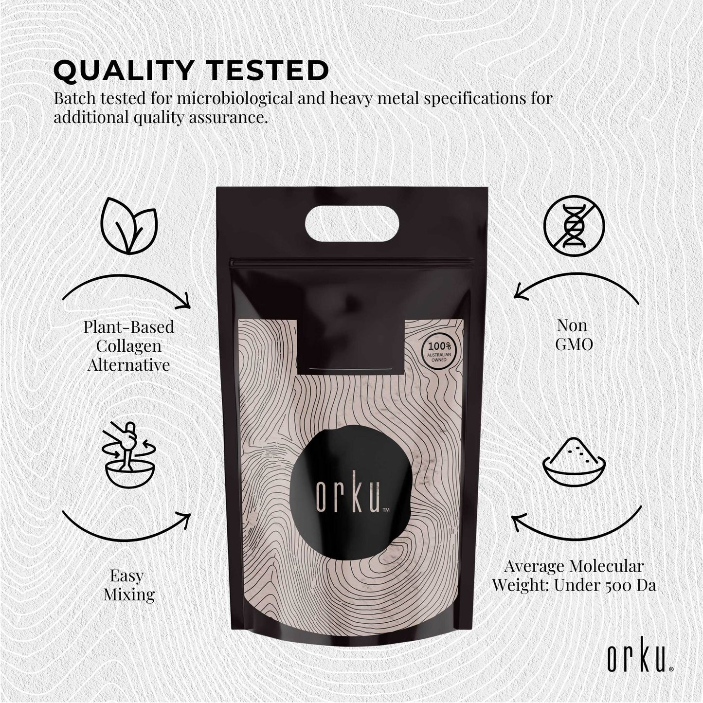 Orku 5Kg Vegan Collagen Plant Based Alternative Powder Hydrolysed Protein