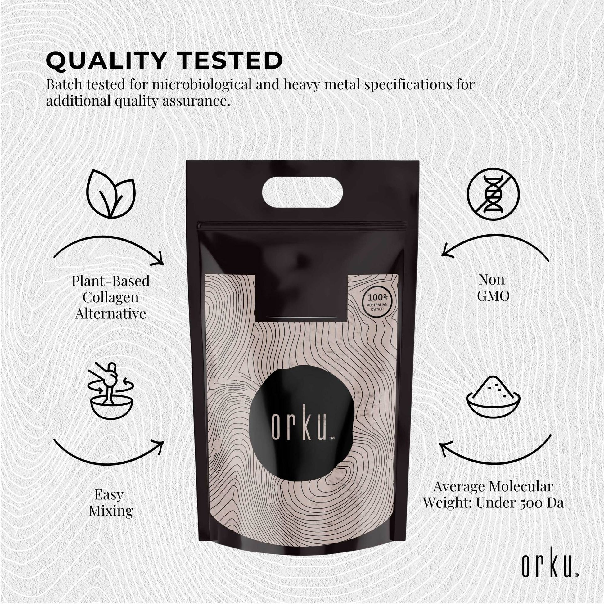 Orku 5Kg Vegan Collagen Plant Based Alternative Powder Hydrolysed Protein