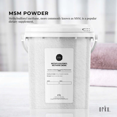 Orku 800g MSM Powder or Crystals Tub - 99.9% Pure USP Grade Methylsulfonylmethane