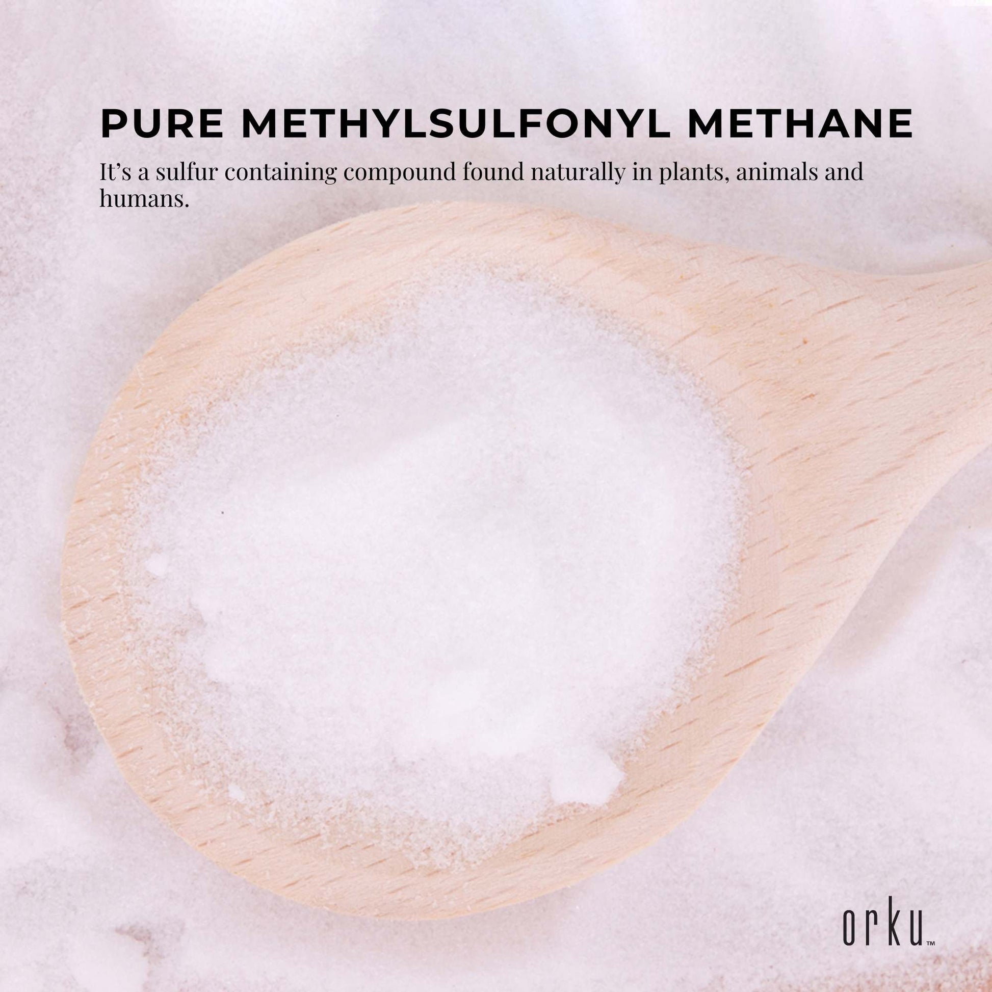 Orku 800g MSM Powder or Crystals Tub - 99.9% Pure USP Grade Methylsulfonylmethane