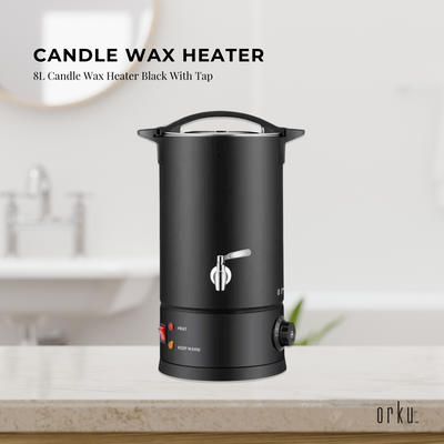 Orku 8L Electric Candle Wax Heater Melter With Tap for Candle Making Black