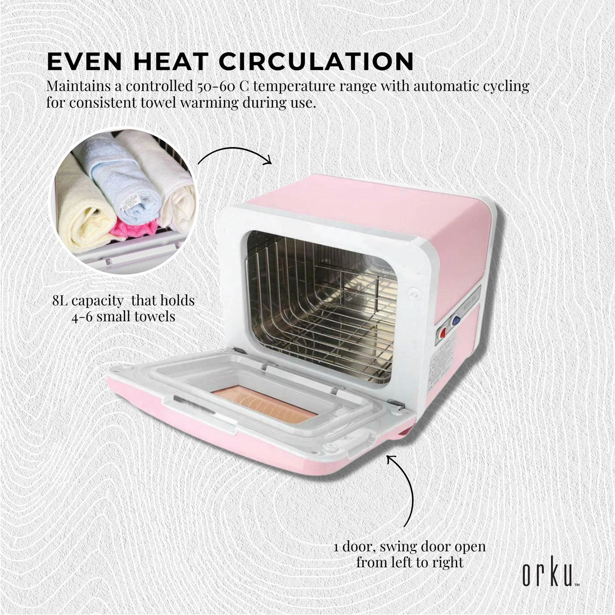 Orku 8L Pink Electric Towel Warmer UV Cabinet Salon Spa