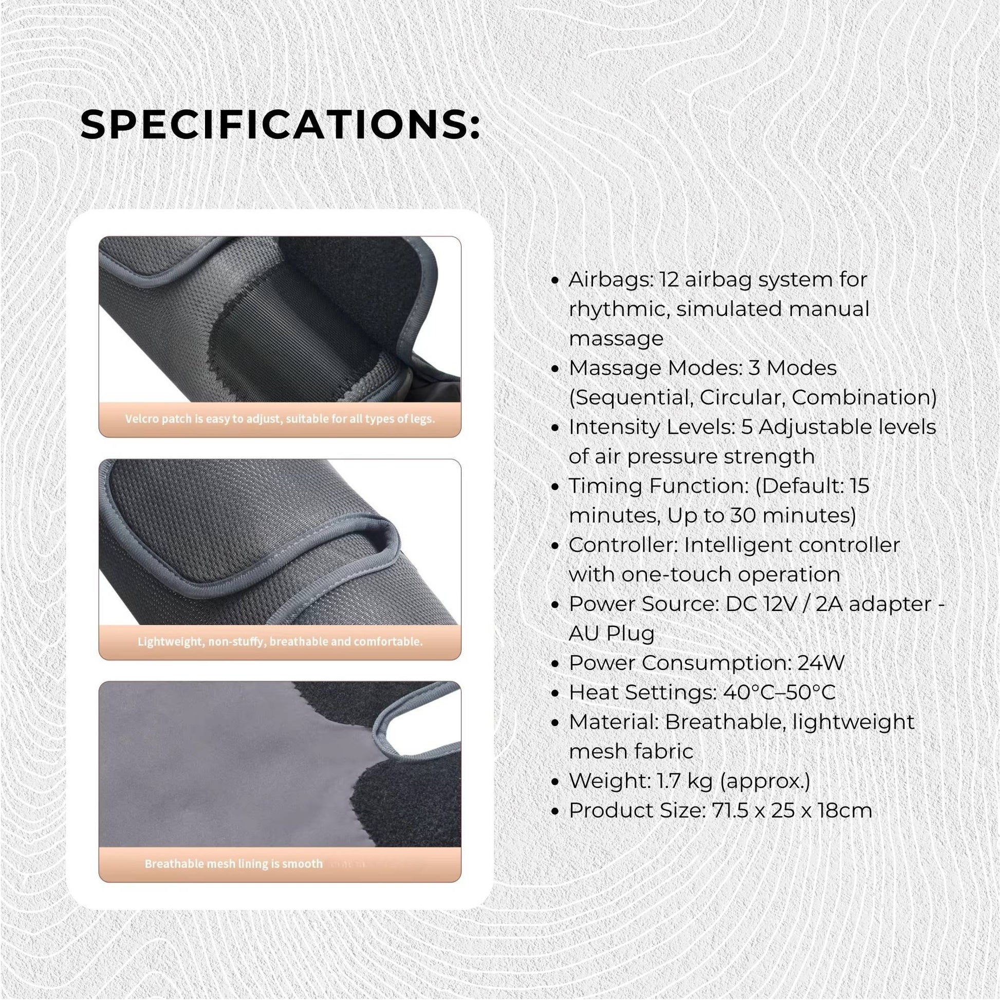 Orku Air Compression Leg Knee Foot Massager with Heat - Relaxation and Recovery
