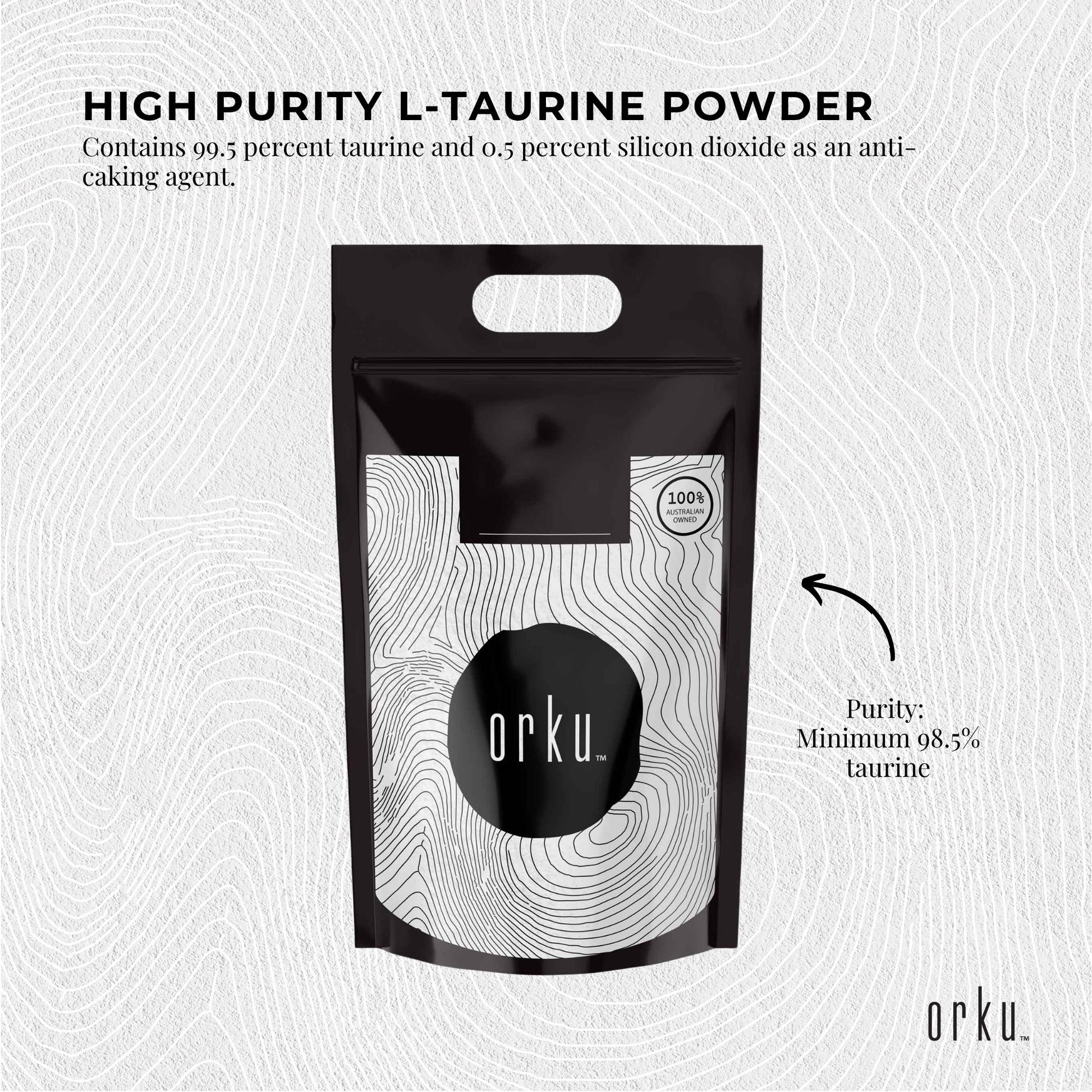 Orku Bulk 10Kg Taurine Powder High Purity L-Taurine Amino Acid Ingredient