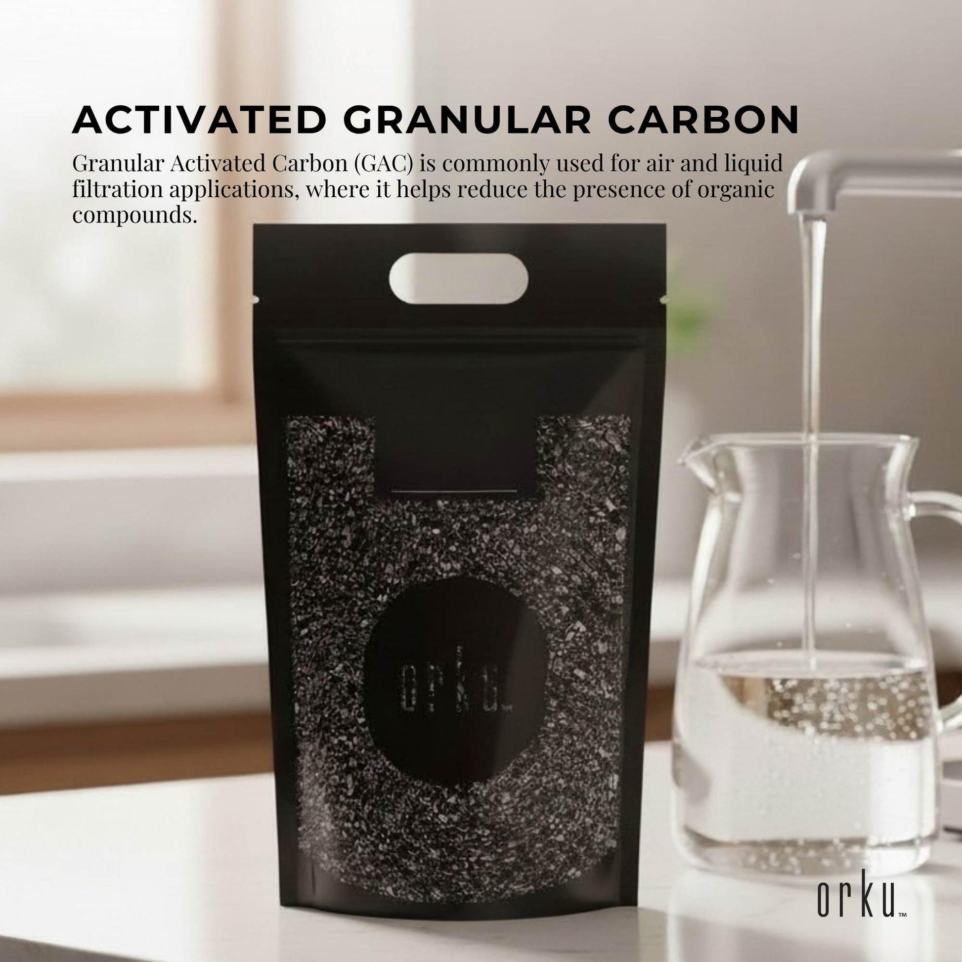 Orku Bulk 20Kg Granular Activated Carbon GAC Coconut Shell Charcoal Filtration