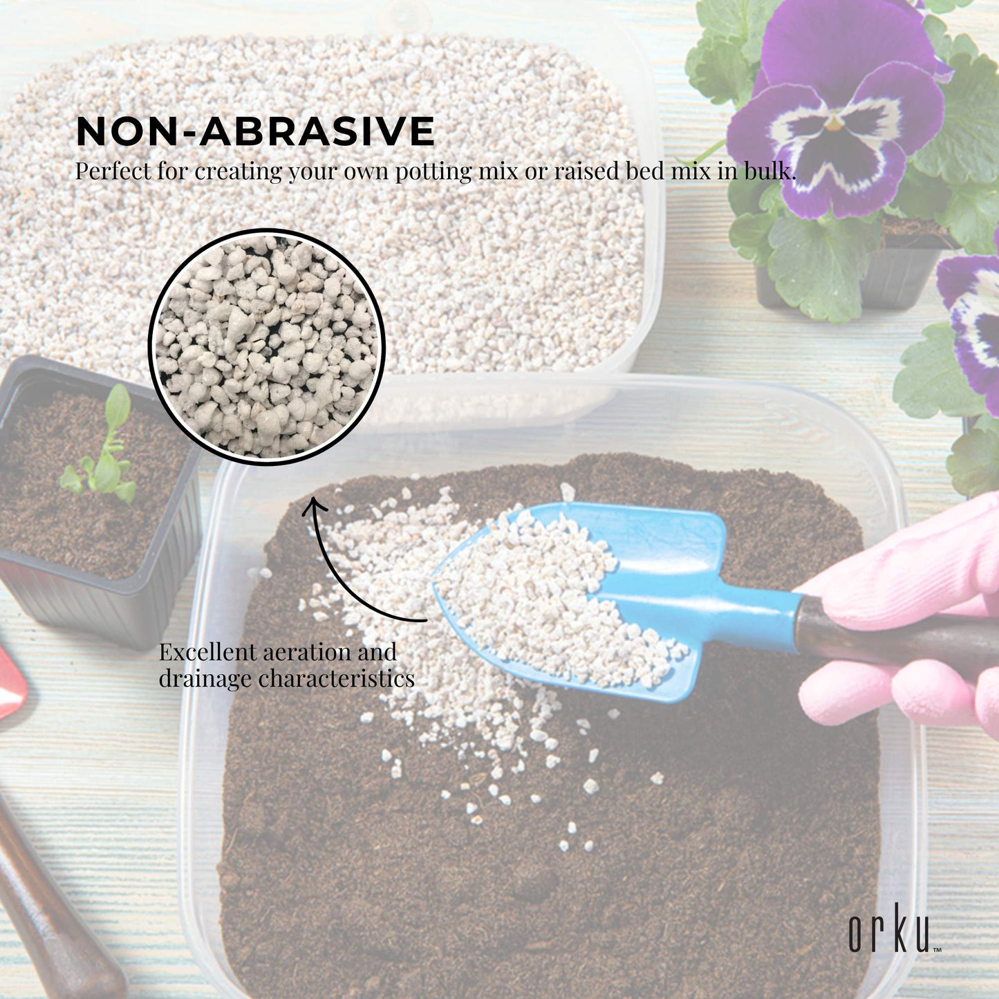 Orku Coarse Perlite Soil Additive for Drainage and Aeration - Growing Medium