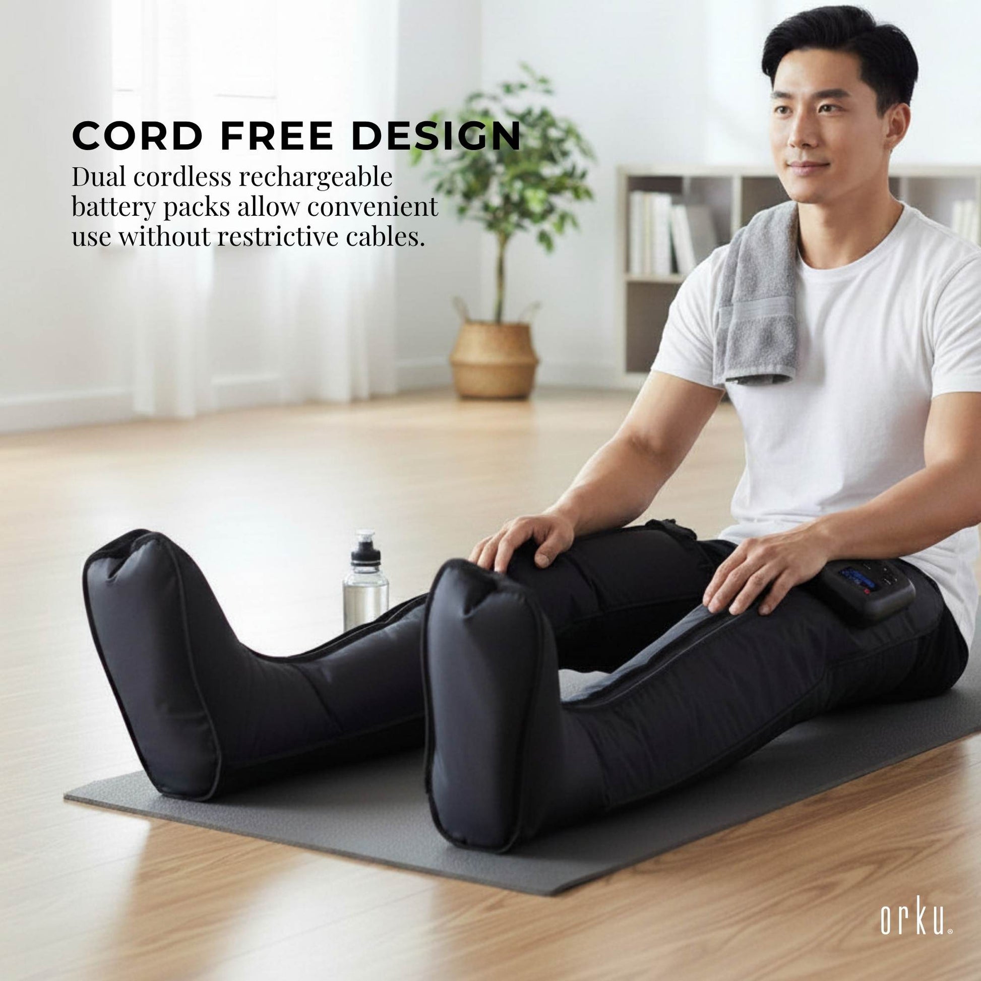 Orku Cordless Full Leg Air Compression Massager Boots Rechargeable - Set of 2