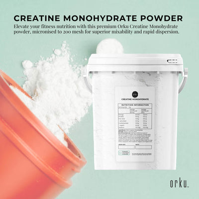 Orku Creatine Monohydrate Powder 99.9% Pure 200 Mesh Micronised