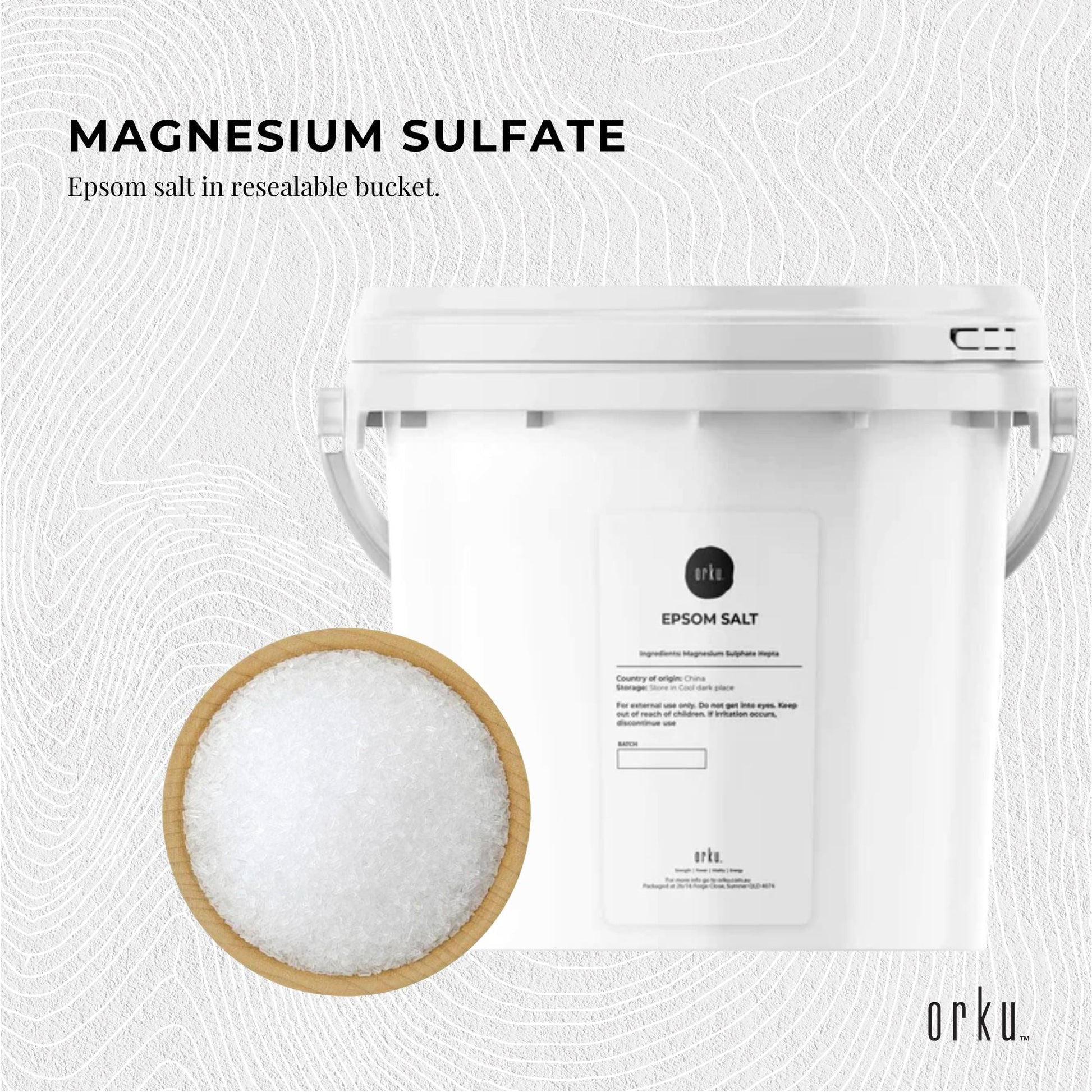 Orku Epsom Salt Tubs - Magnesium Sulphate Bath Feet Body Skin Care Sulfate
