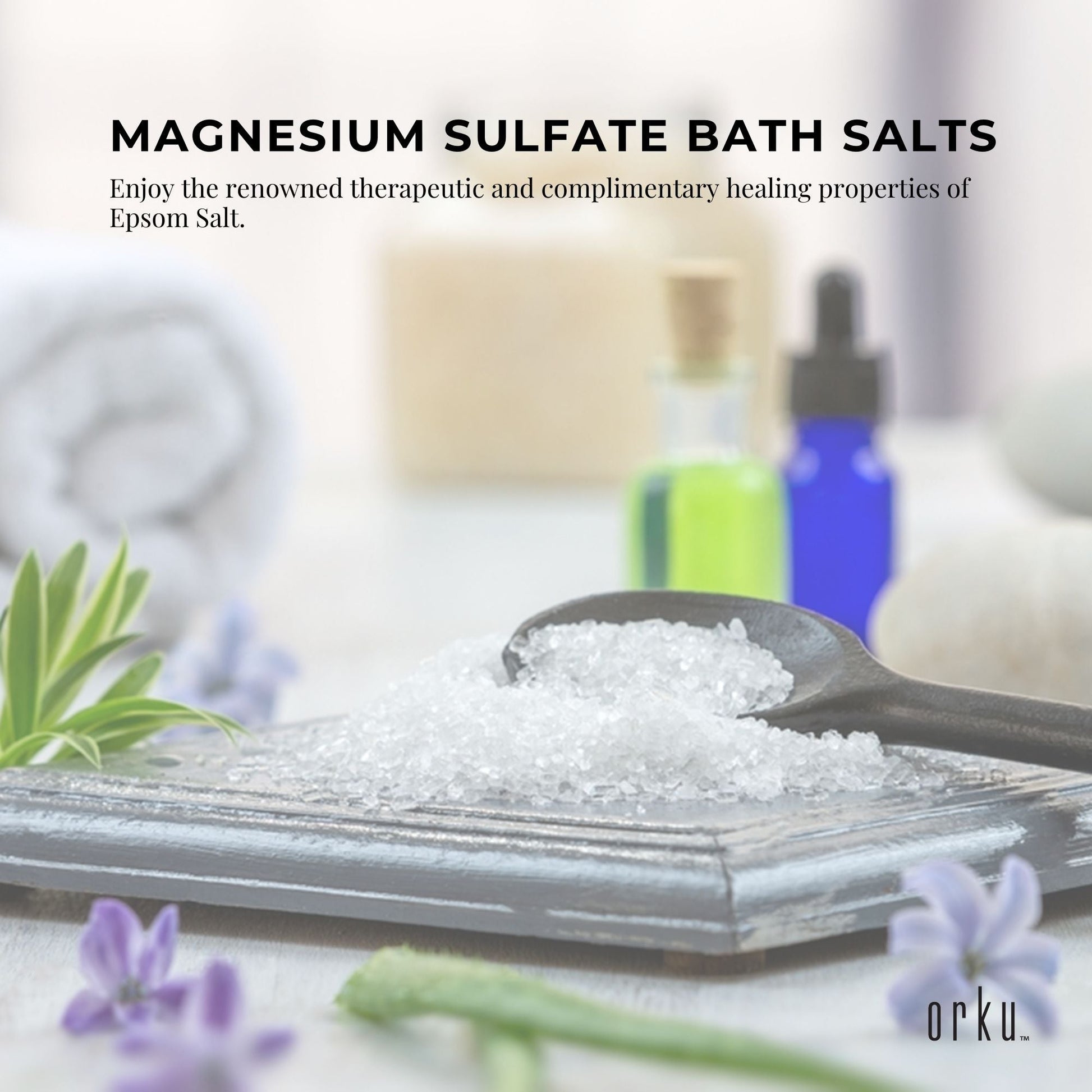 Orku Epsom Salt Tubs - Magnesium Sulphate Bath Feet Body Skin Care Sulfate
