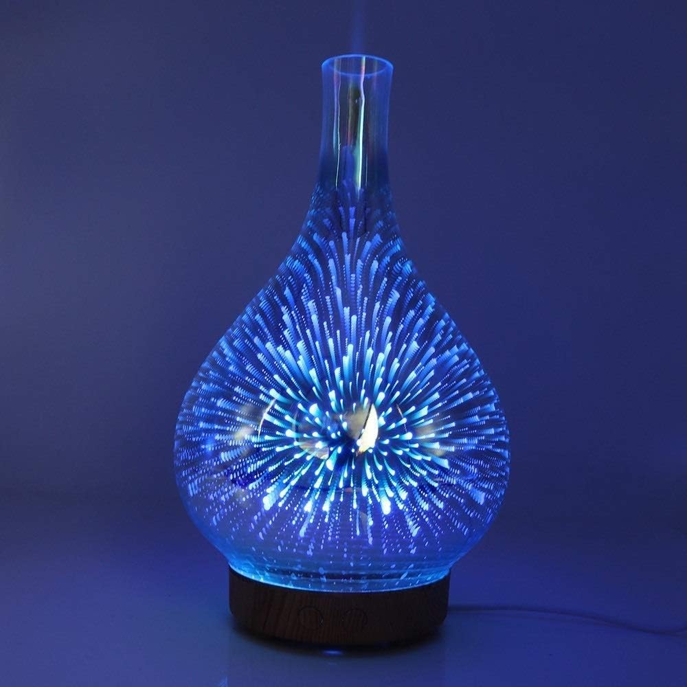 Orku Essential Oil Aroma Diffuser - Mirror 3D Fireworks Light USB Remote