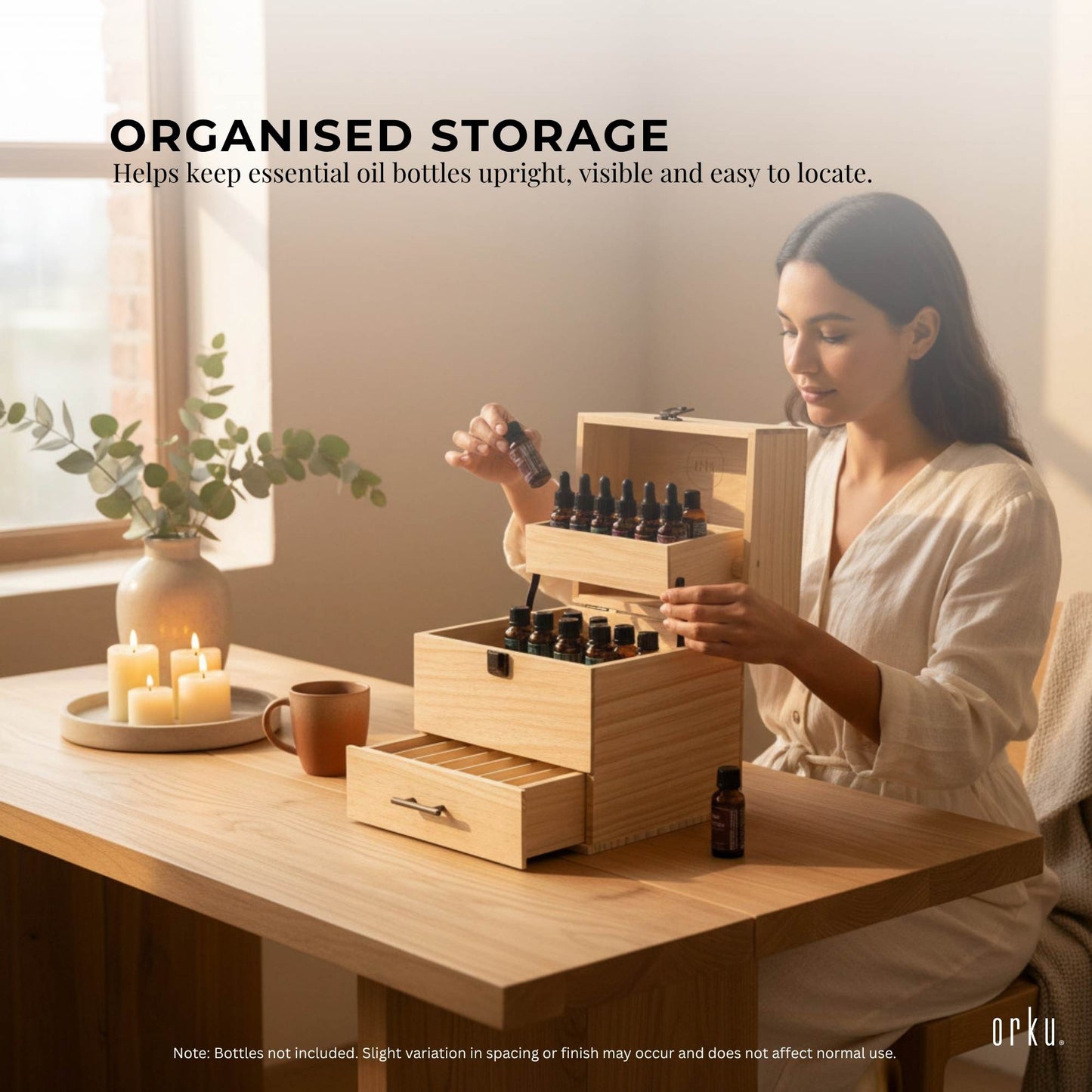 Orku Essential Oil Storage Box Range - 59 or 74 Aromatherapy Bottle Organisers