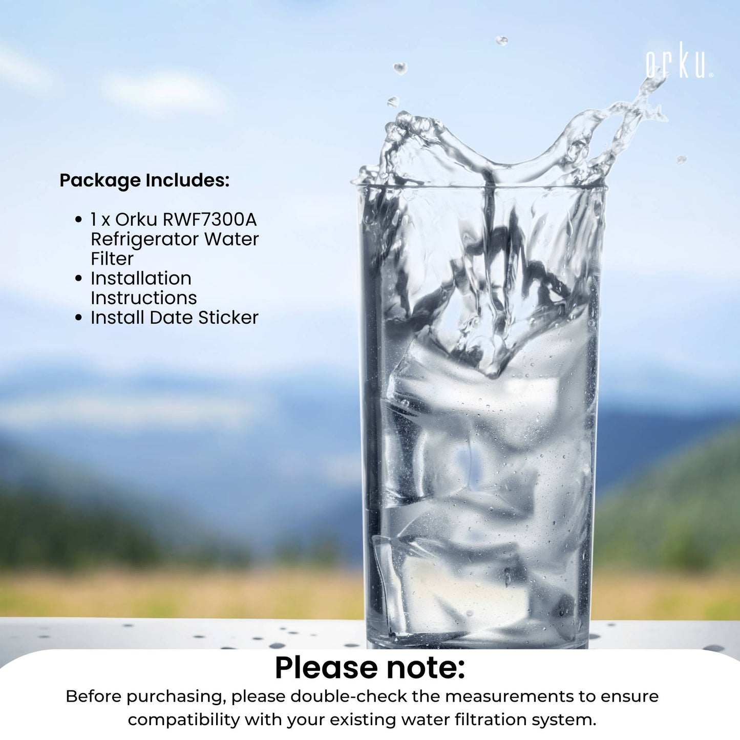 Orku Fridge Water Filter Cartridge Replacement for RWF7300A Samsung Refrigerator