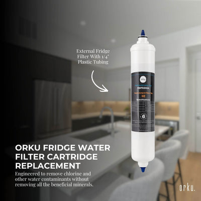 Orku Fridge Water Filter - Universal External Cartridge Replacement - RWF0300A