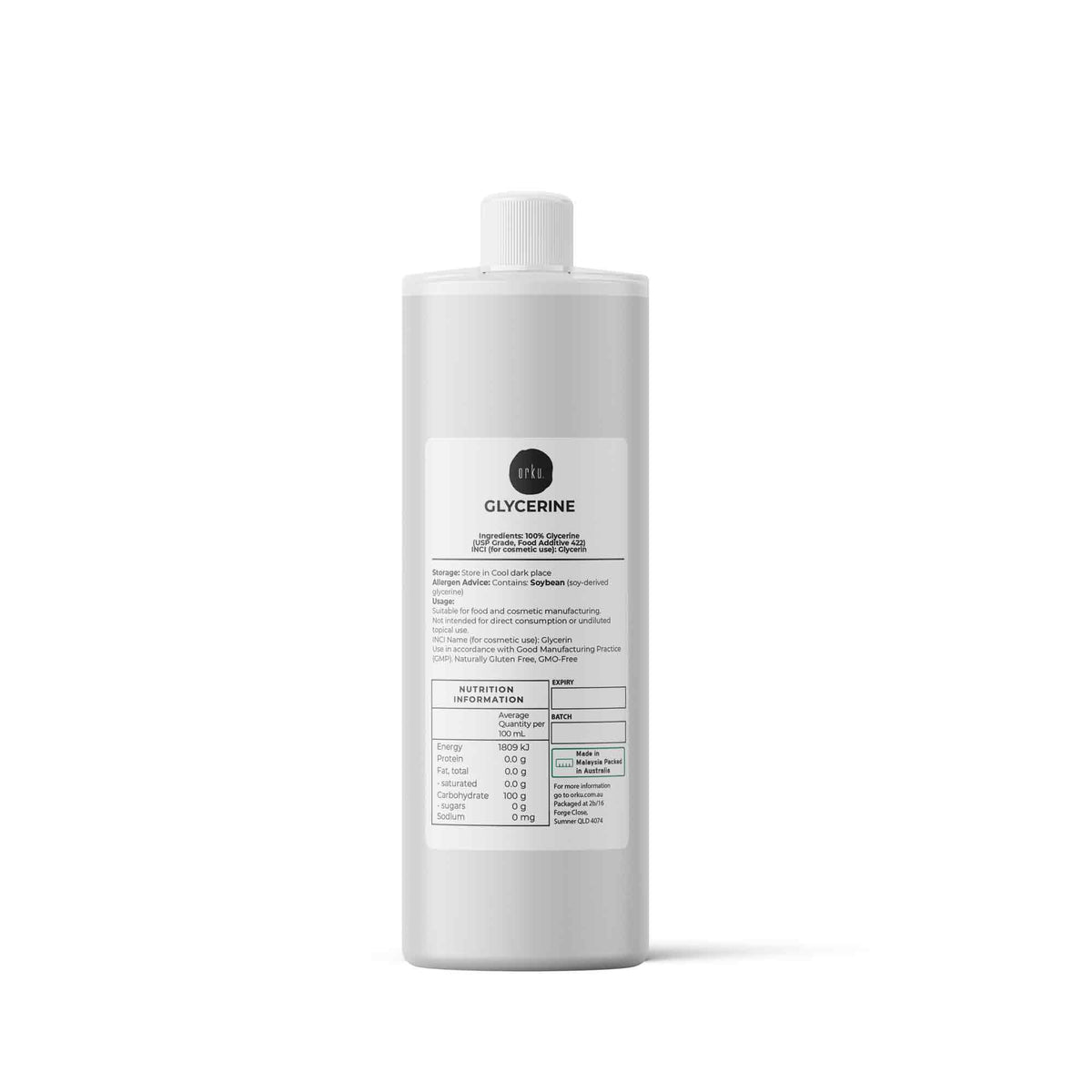 Orku Glycerine 99.9% Pure USP Food Cosmetic Grade - Vegetable Glycerol