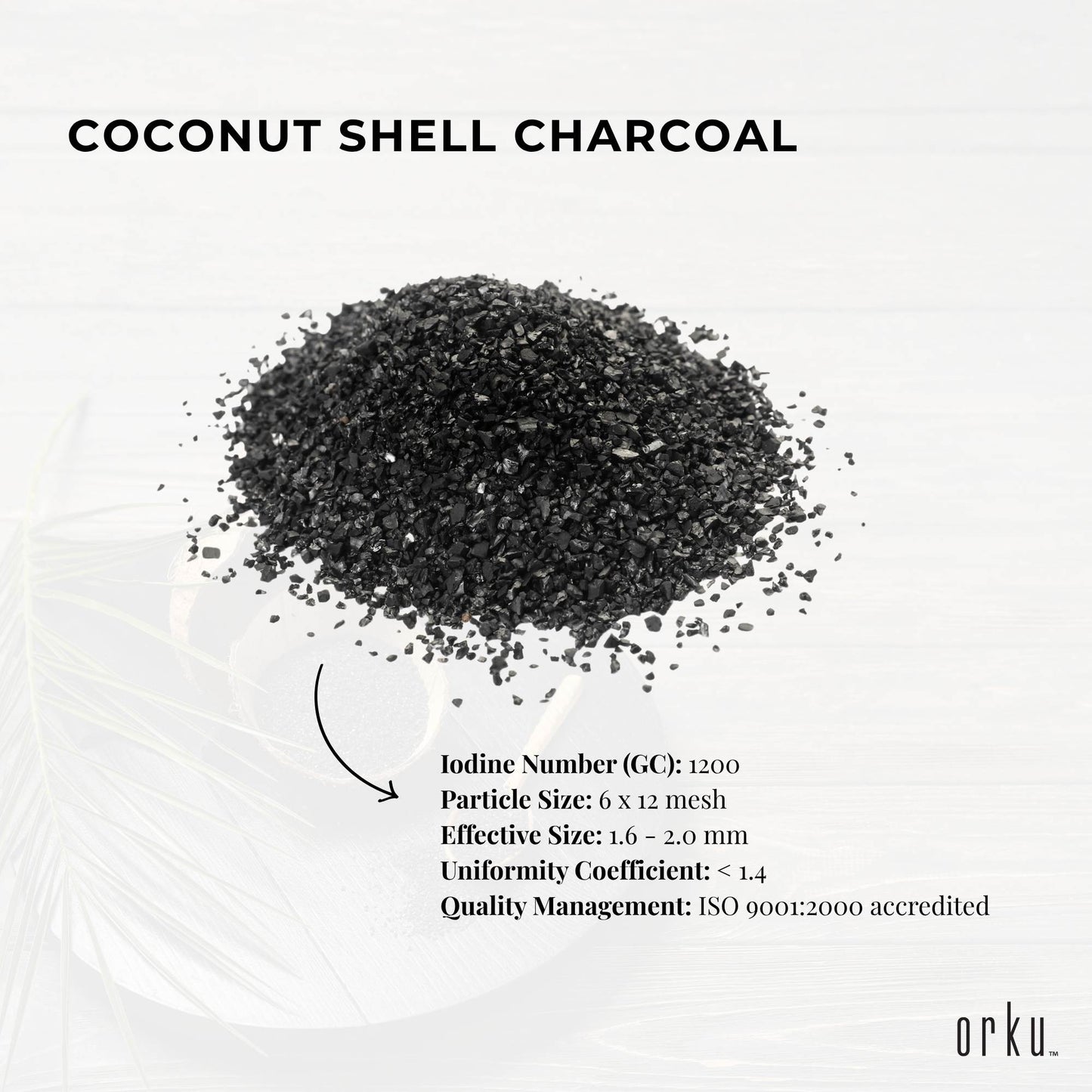 Orku Granular Activated Carbon GAC Coconut Shell Charcoal Filtration Media Bulk
