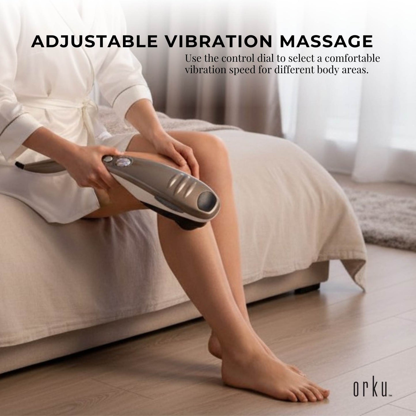 Orku Handheld Full Body Massager Champagne - 6 Massage Heads