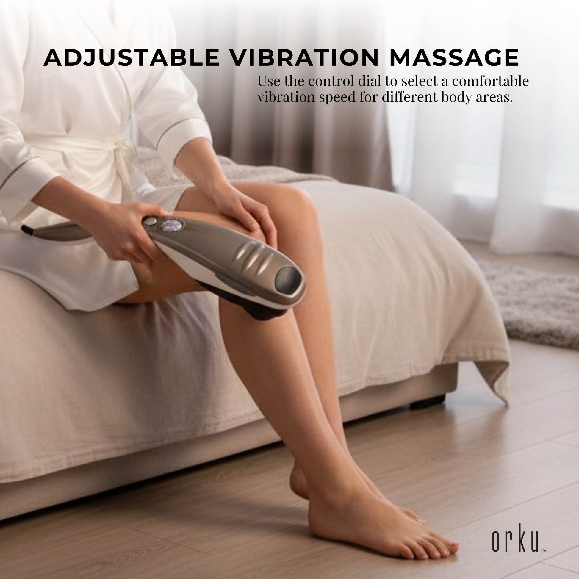 Orku Handheld Full Body Massager Champagne - 6 Massage Heads