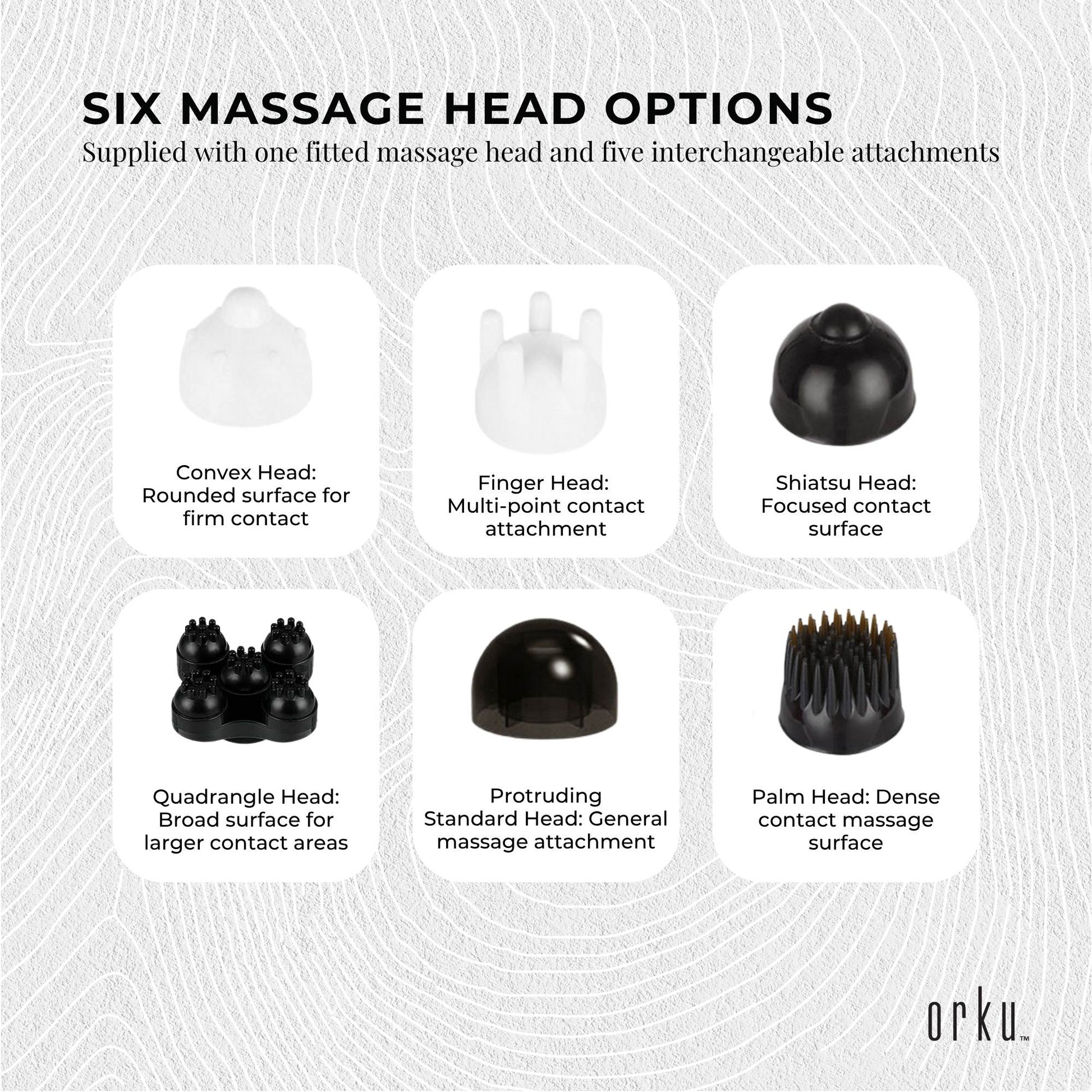 Orku Handheld Full Body Massager Champagne - 6 Massage Heads
