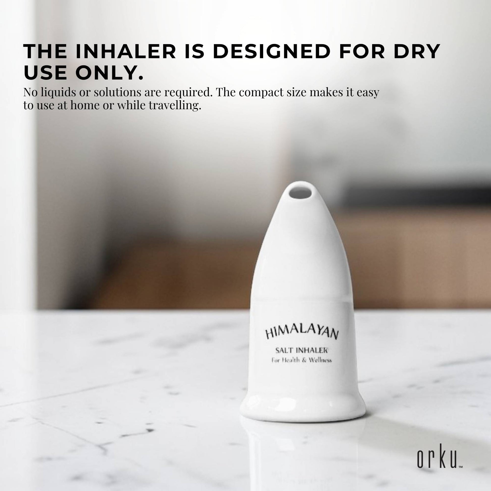 Orku Himalayan Pink Salt Inhaler Pipe Ceramic and 125g Coarse Crystal Rock Salt