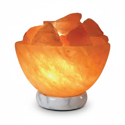 Orku Fire Bowl Himalayan Pink Salt Lamp - Carved Salt Rocks Night Light