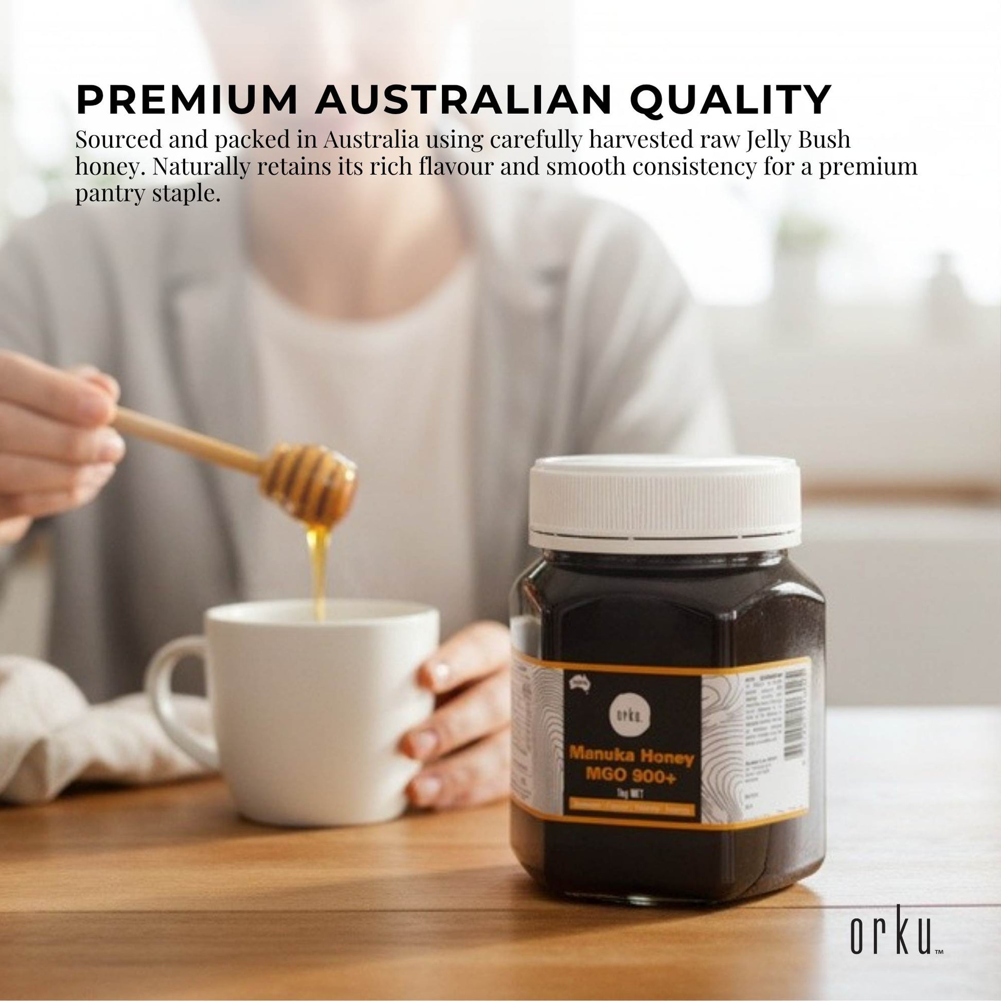 Orku MGO 900+ Australian Manuka Honey 1Kg - Raw Jelly Bush Honey