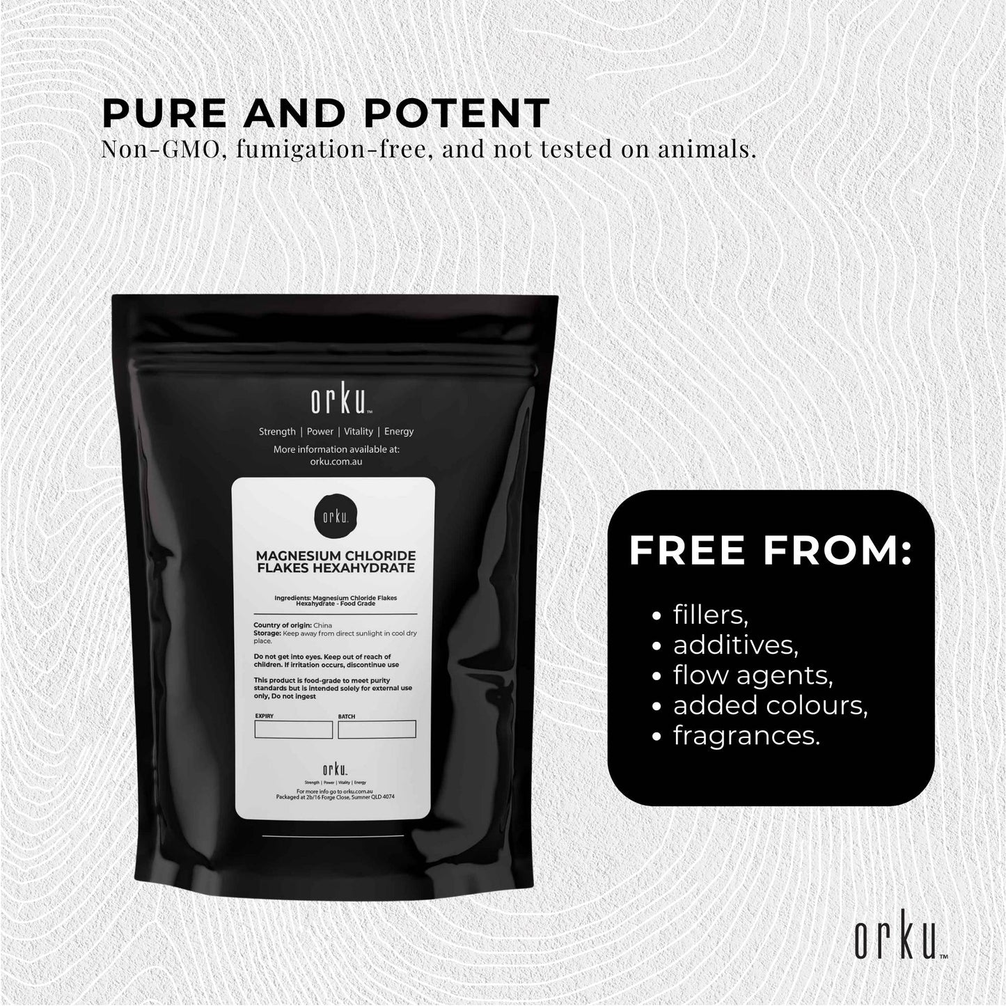 Orku Magnesium Chloride Flakes Hexahydrate Bags - FCC USP Spec Bath Salts