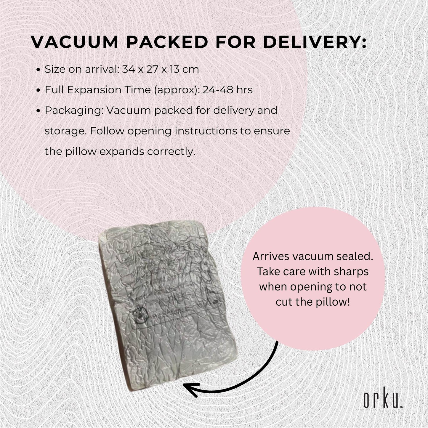 Orku Maternity Pregnancy Pillow - J-Shape Full Body Length for Side Sleeper Grey