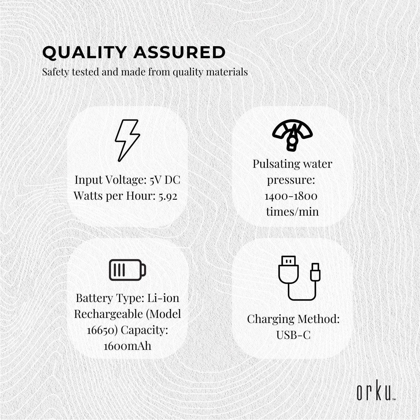 Orku Mini Water Flosser Rechargeable Portable Travel Oral Irrigator White