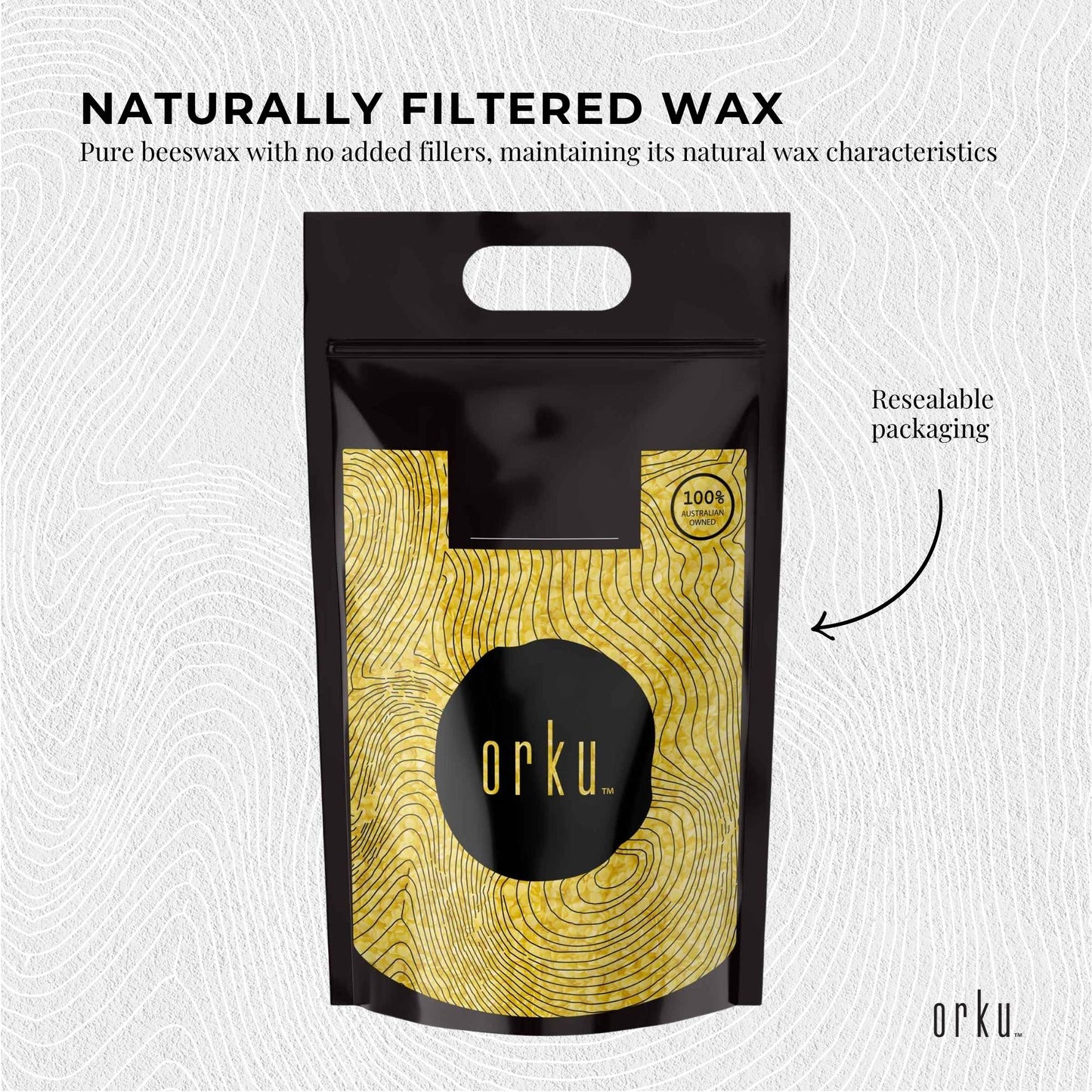 Orku Organic Beeswax Pellets Yellow - Cosmetic Grade Pure Bees Wax Pastilles