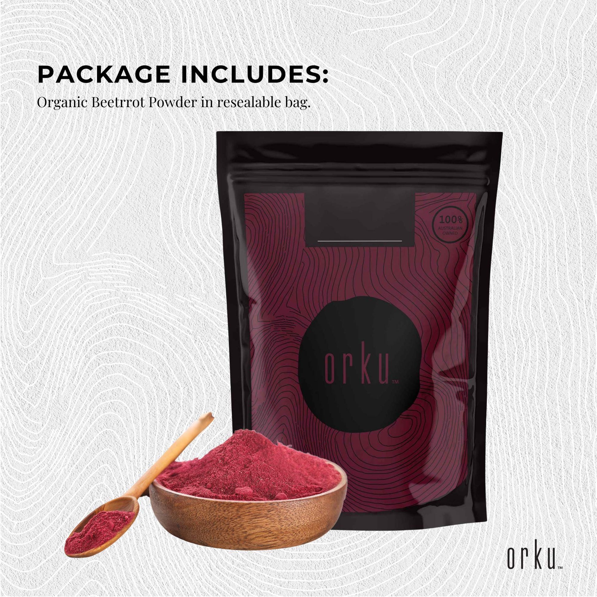 Orku Organic Beetroot Powder - 100% Pure Beetroot Powder Beta vulgaris All Sizes