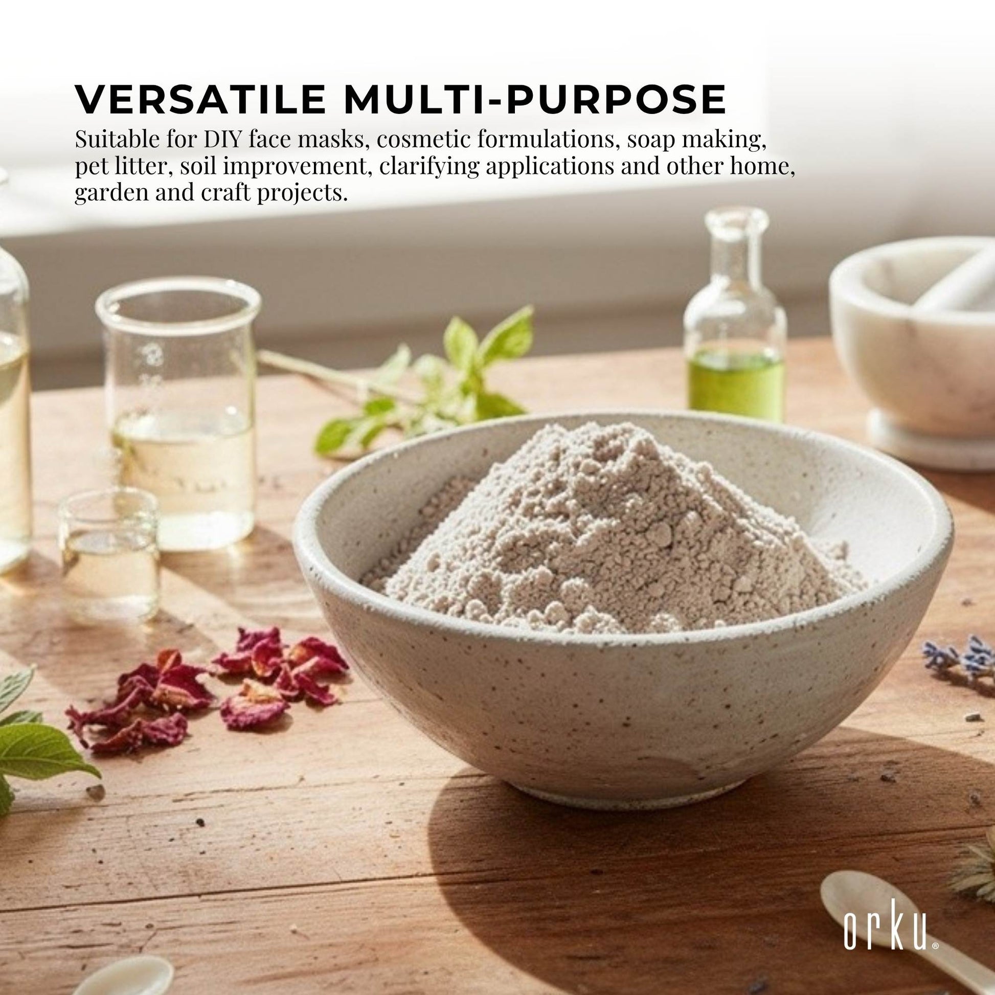 Orku Organic Bentonite Clay Powder Cosmetic Grade Montmorillonite