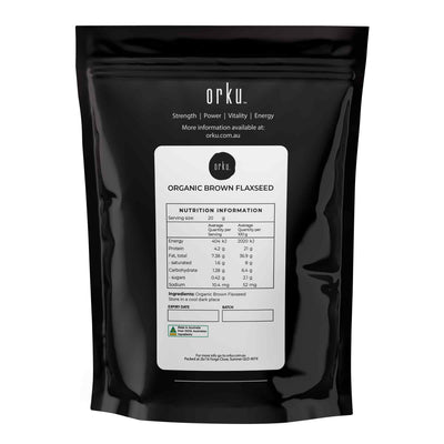 Orku Organic Brown Linseed Flaxseed Whole Grain Non GMO