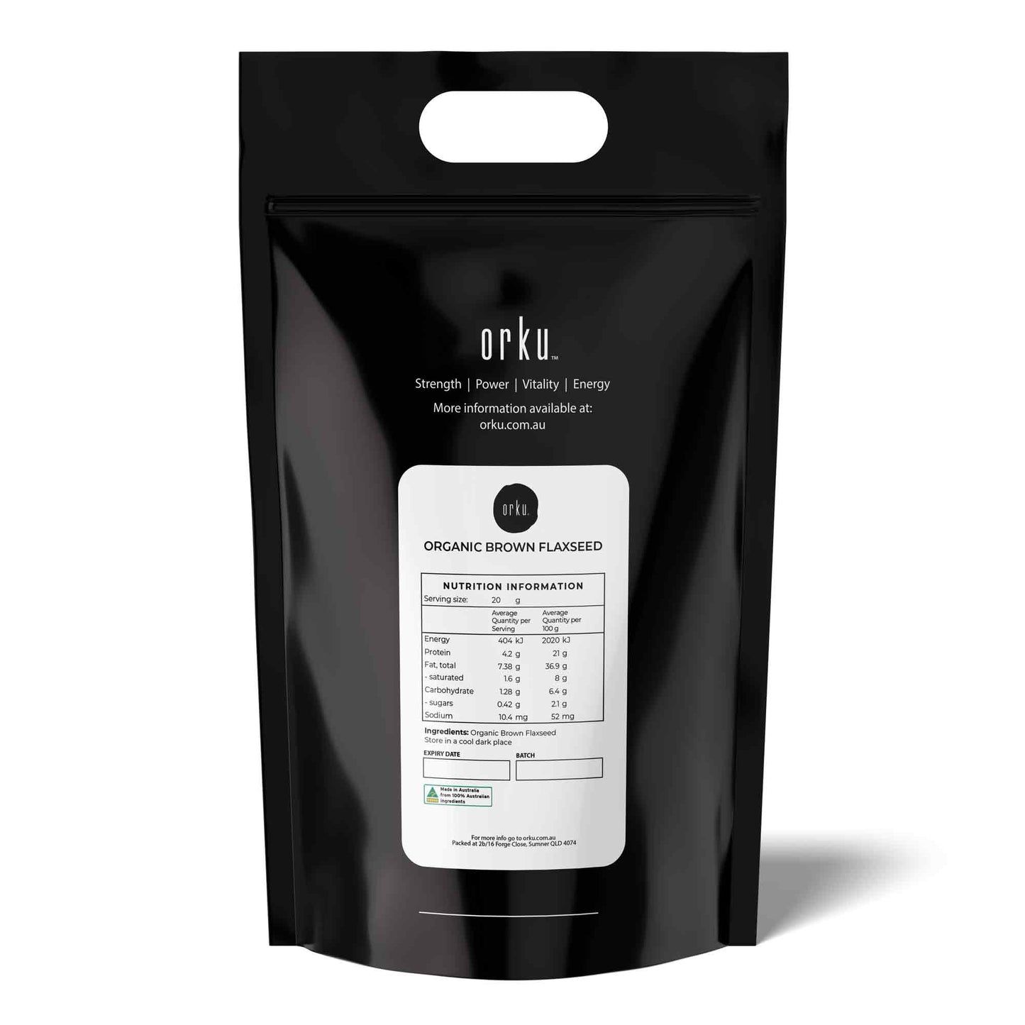Orku Organic Brown Linseed Flaxseed Whole Grain Non GMO