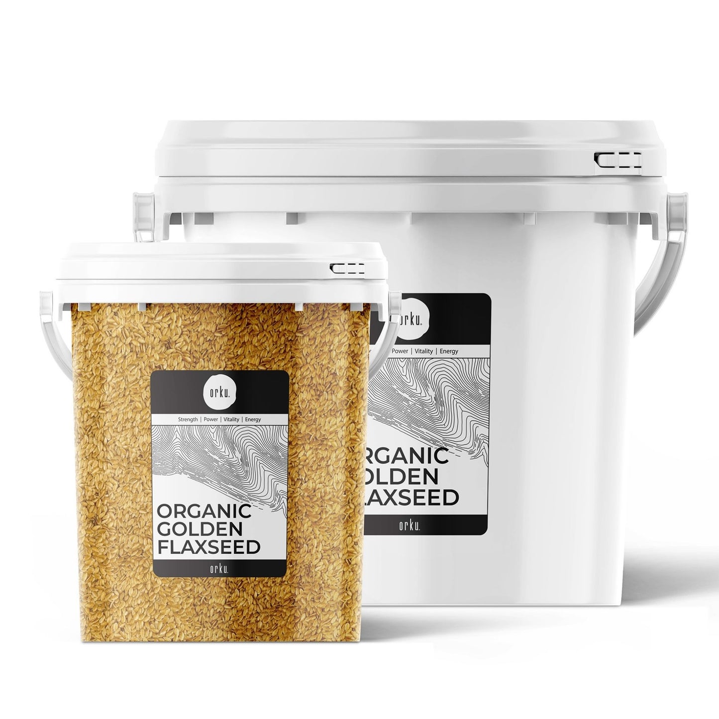 Orku Organic Golden Linseed Flaxseed Whole Grain Non GMO - Tubs