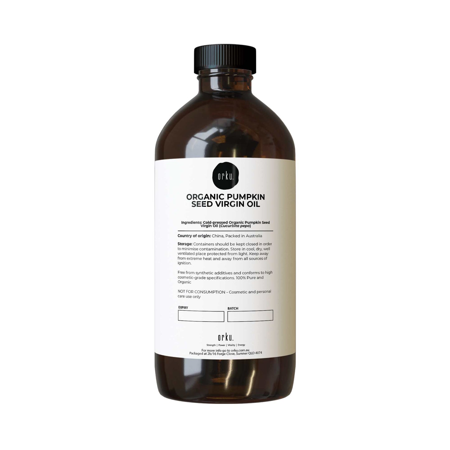 Orku Organic Pumpkin Seed Virgin Oil Cold Pressed Cosmetic Grade