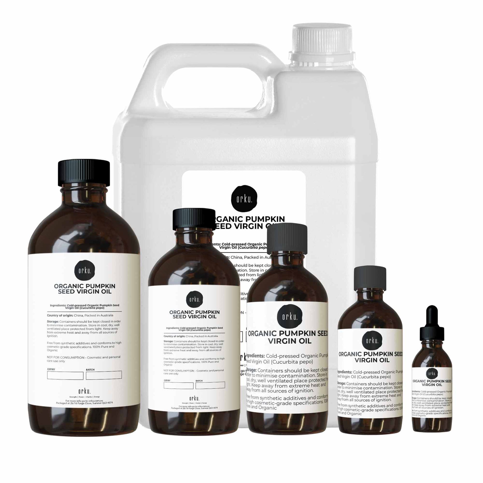 Orku Organic Pumpkin Seed Virgin Oil Cold Pressed Cosmetic Grade