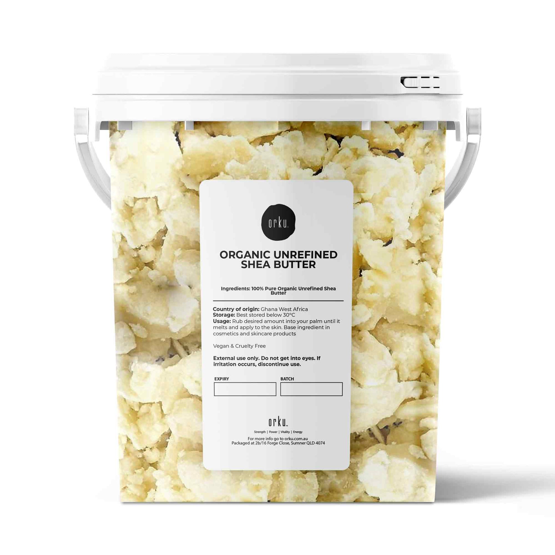 Orku Organic Unrefined Shea Butter Tub Raw African Karite Chunks